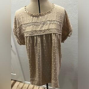 NWOT Beige blouse size L